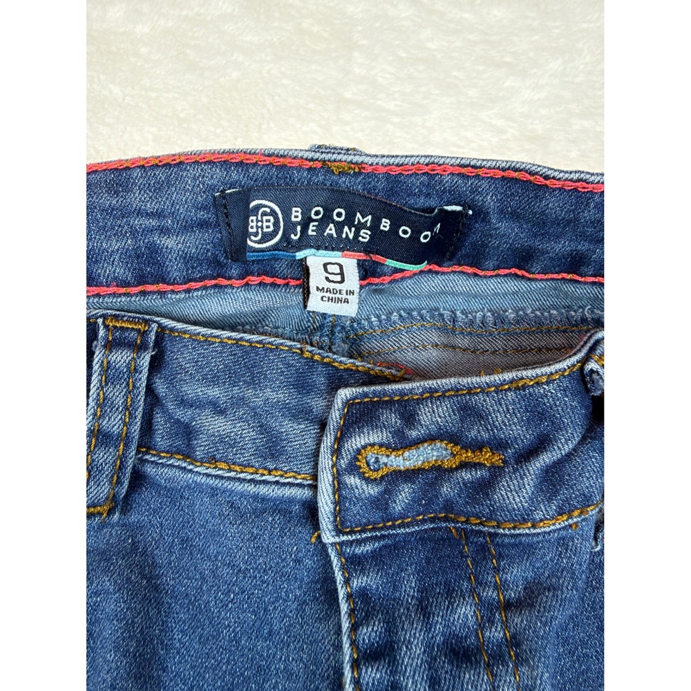 Boom Boom Jeans Womens Size 9 Floral Rose Embroidered Distressed Skinny Jeans View 4